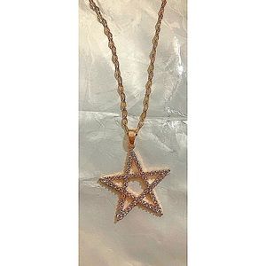 Rose gold, stainless steel & crystal necklace